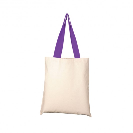 Coloured Handle Cotton Totes violet